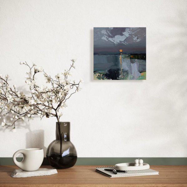 Additional view 3: Impressionism Landscape Painting Atmospheric Study No. 10 by painter Daria Zavadenko oil wood 