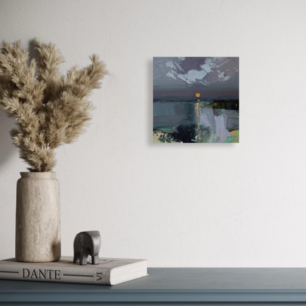 Additional view 4: Impressionism Landscape Painting Atmospheric Study No. 10 by painter Daria Zavadenko oil wood 