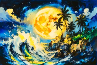 Art numérique "Vortex Lunaire Nocturne", artiste numérique Viktor Levchenko à la Jose Art Gallery