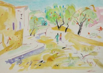 Painting "Zloviti Nevlovime" by painter Sergey Yemets mixed method paper at Jose Art Gallery