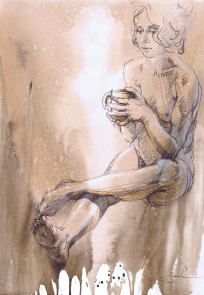 Dodatkowy obraz 1: Figuratywizm Nude Grafika "Studium postaci | art-1678", ilustrator Samira Yanushkova ołówek papier 