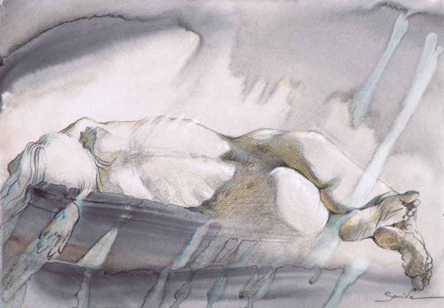 Dodatkowy obraz 1: Figuratywizm Nude Grafika "Studium postaci | ART-1679", ilustrator Samira Yanushkova ołówek papier 
