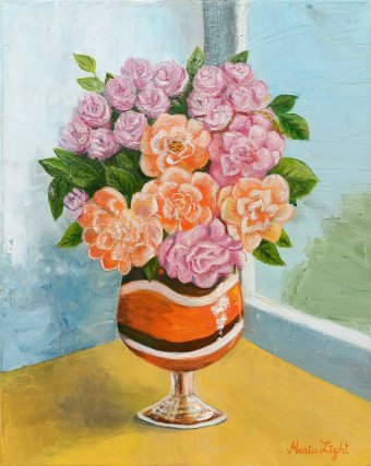 A vase of summer flovers