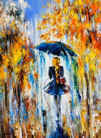 Painting "Morning walk" by painter Aleksandr Romanenko oil canvas at Jose Art Gallery