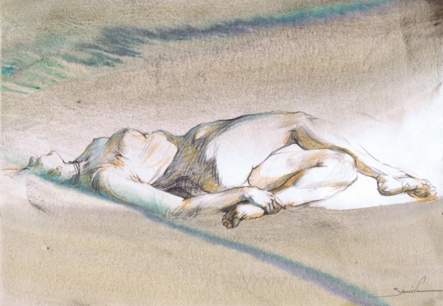 Dodatkowy obraz 1: Figuratywizm Nude Grafika "Studium postaci | ART-1680", ilustrator Samira Yanushkova ołówek papier 