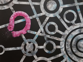 Pintura "Ruptura • Rosa", pintor ValerI KlepA acrílico lienzo en Jose Art Gallery