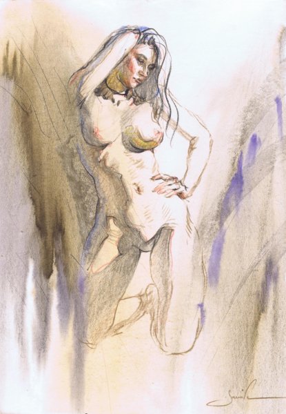 Dodatkowy obraz 1: Figuratywizm Nude Grafika "Studium postaci | ART-1682", ilustrator Samira Yanushkova ołówek papier 