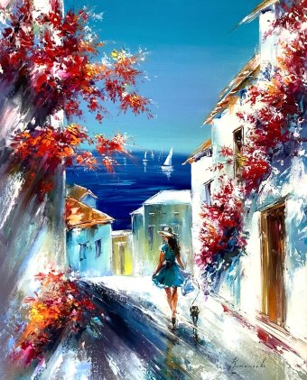 Painting "Bright day" by painter Aleksandr Romanenko oil canvas at Jose Art Gallery