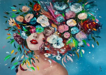 Pintura "Pensamientos florecientes", pintor Liubov Kuptsova óleo lienzo en Jose Art Gallery