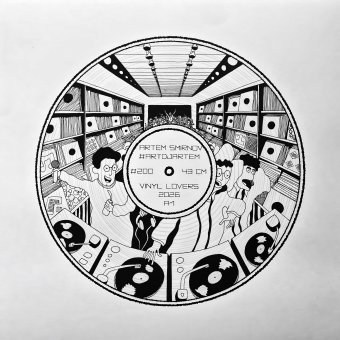 Graphik "Gemälde für Musikliebhaber", illustrator #artdjartem Tinte Papier in der Jose Art Gallery