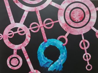 Pintura "Ruptura • Azur", pintor ValerI KlepA acrílico lienzo en Jose Art Gallery