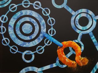Pintura "Ruptura • Azafrán", pintor ValerI KlepA acrílico lienzo en Jose Art Gallery