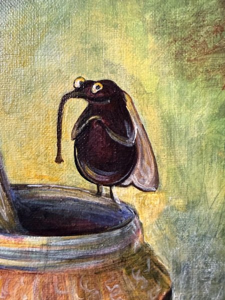 Immagine aggiuntiva 3: Cubismo Miniatura Pittura "Barattolo di marmellata", pittore Nikolaienko Julia acrilico tela 