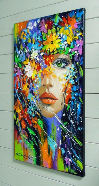 Additional view 3: Impressionism Interior Painting The soul that blossoms by painter Olha Darchuk oil canvas 