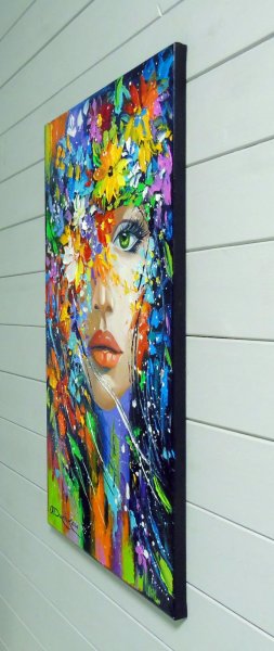 Additional view 5: Impressionism Interior Painting The soul that blossoms by painter Olha Darchuk oil canvas 