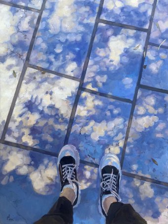 Painting "Dance of Light and Shadow" by painter Maria Kuznetsova oil canvas at Jose Art Gallery