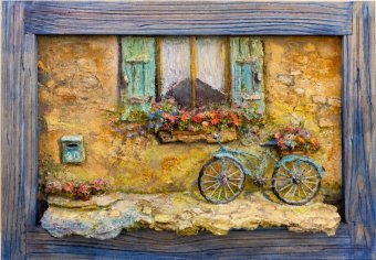Painting "Where Memories Bloom" by painter Vardan Azaryan acrylic wood at Jose Art Gallery