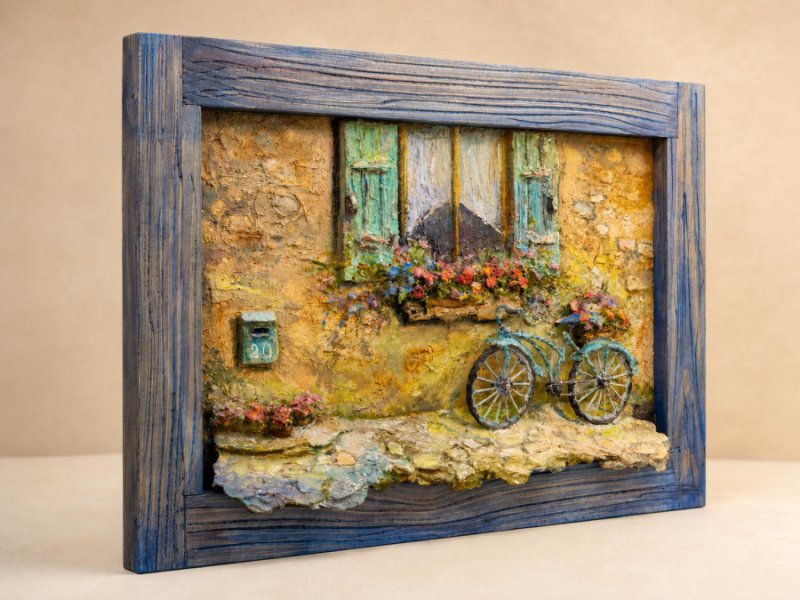 Additional view 4: Impressionism Interior Painting Where Memories Bloom by painter Vardan Azaryan acrylic wood 