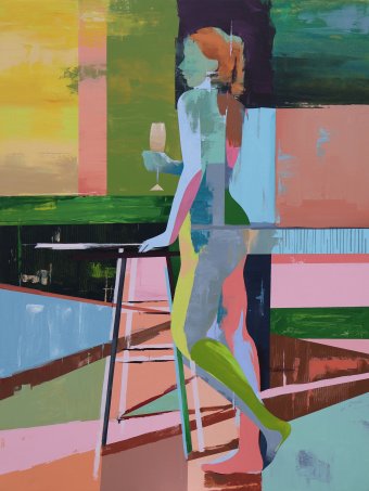 Peinture "Couches d'identité", peintre ARINDAM BISWAS acrylique toile à la Jose Art Gallery