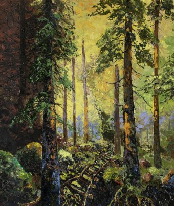 Painting "Forgotten Railway Path" by painter Anton Zapotochny(Dovzhenko) oil canvas at Jose Art Gallery