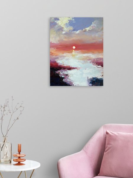 Additional view 1: Impressionism Landscape Painting Atmospheric Study No. 16 by painter Daria Zavadenko oil canvas 