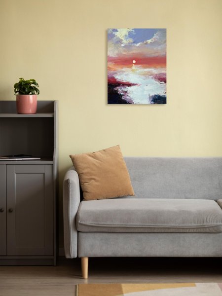 Additional view 2: Impressionism Landscape Painting Atmospheric Study No. 16 by painter Daria Zavadenko oil canvas 