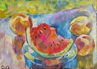 Painting "Colors of summer" by painter Oksana Potomkina oil cardboard at Jose Art Gallery
