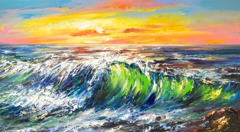 Painting "Exciting dawn" by painter Aleksandr Romanenko oil canvas at Jose Art Gallery