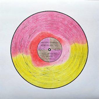 Drawing "Colorful Rhythm. The Dynamics of Music and Abstraction" by illustrator #artdjartem pencil paper at Jose Art Gallery