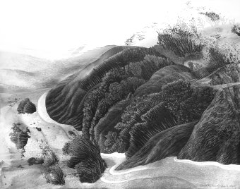 Graphik "Atem der Erde", illustrator Lana Korolievskaia Tinte Karton in der Jose Art Gallery