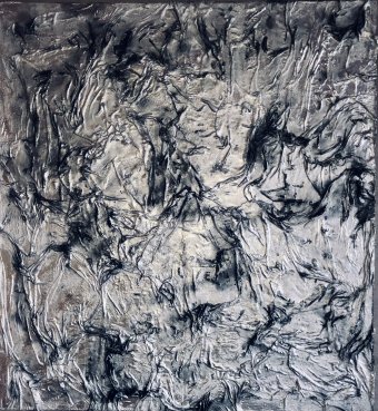 Pintura "Grietas Plateadas: Arte Interior Volumétrico", pintor Machnolga acrílico plástico en Jose Art Gallery
