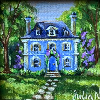 Pittura "La Casa di Zina", pittore Nikolaienko Julia acrilico tela alla Jose Art Gallery