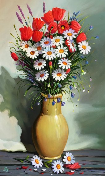 Painting "The smell of summer" by painter Aleksandr Romanenko oil canvas at Jose Art Gallery