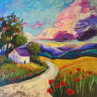 Pintura "Un lugar al que regresar", pintor Evgenia Smirnova acrílico madera en Jose Art Gallery