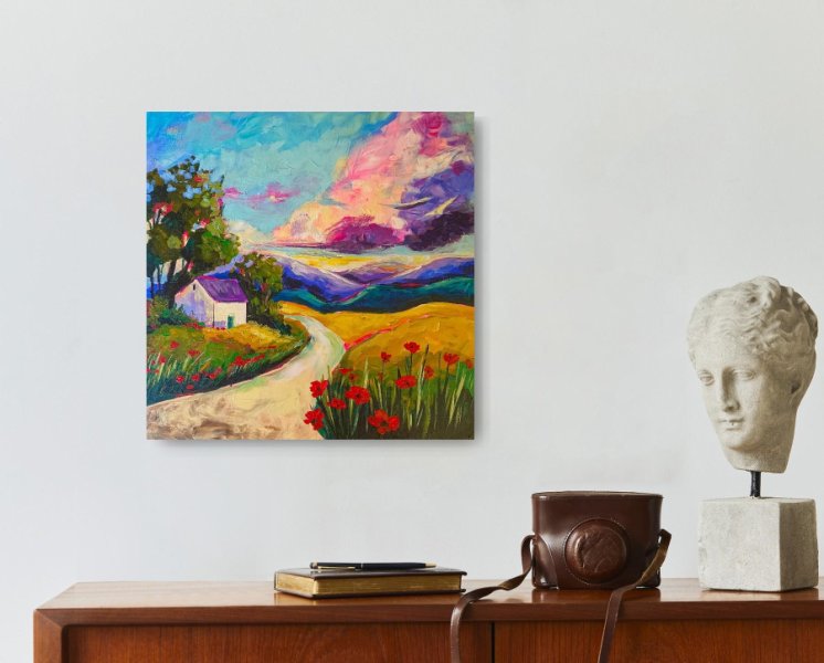 Imagen adicional 3: Posimpresionismo Paisaje Pintura "", pintor Evgenia Smirnova acrílico madera 