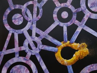 Pintura "Ruptura • Ámbar", pintor ValerI KlepA acrílico lienzo en Jose Art Gallery