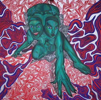 Graphik "Neid", illustrator Viktoriia Kaftan Acryl Stoff in der Jose Art Gallery