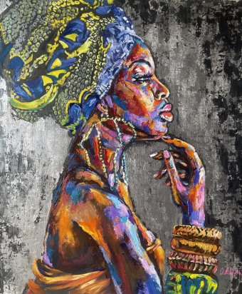 Peinture "Monologue intérieur", peintre Oksana Almiz huile toile à la Jose Art Gallery