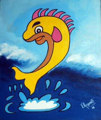 Freudiger Delfinsprung