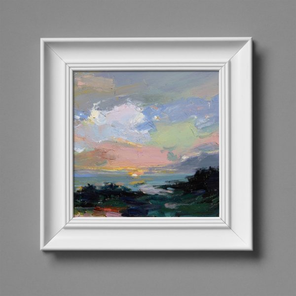 Additional view 1: Impressionism Landscape Painting Atmospheric Study No. 21 by painter Daria Zavadenko oil wood 