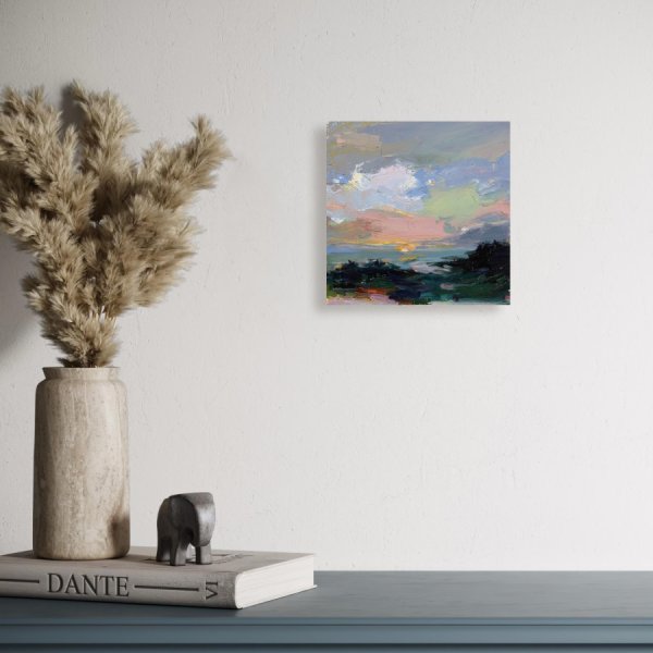 Additional view 3: Impressionism Landscape Painting Atmospheric Study No. 21 by painter Daria Zavadenko oil wood 