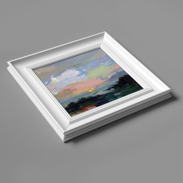 Additional view 4: Impressionism Landscape Painting Atmospheric Study No. 21 by painter Daria Zavadenko oil wood 