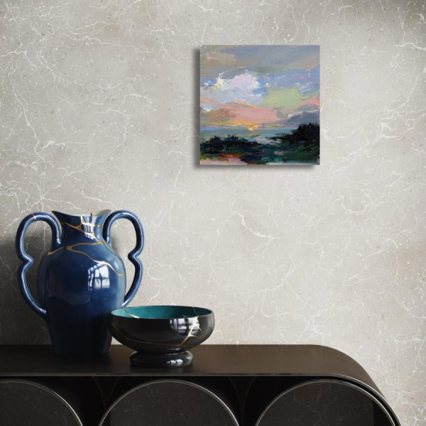Additional view 5: Impressionism Landscape Painting Atmospheric Study No. 21 by painter Daria Zavadenko oil wood 