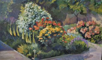 Painting "Vibrant colors of summer" by painter Oksana Potomkina oil cardboard at Jose Art Gallery