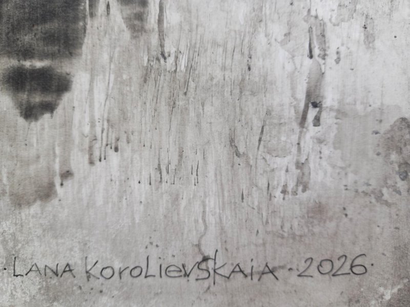 Additional view 2: Symbolism Landscape Drawing The World Before Names by illustrator Lana Korolievskaia ink cardboard 