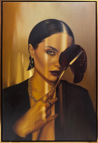 Painting "Portrait of Mashunya: Mystery and Grace" by painter Vladimir Sumarokov oil canvas at Jose Art Gallery