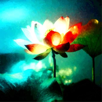 Digital Art "Lotus Reflection I" by digital artist Viktor Levchenko at Jose Art Gallery