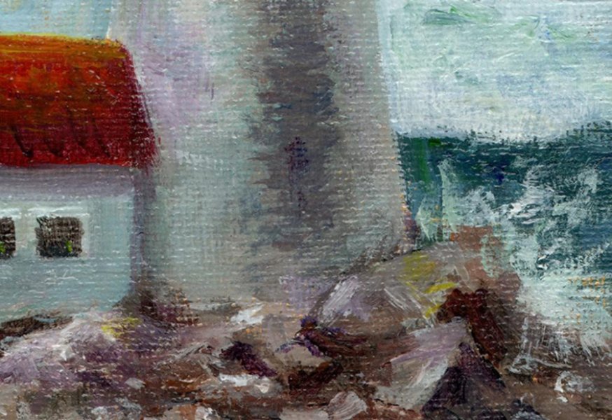 Additional view 3: Impressionism Landscape Painting Lighthouse by painter Olga Rybina acrylic canvas 