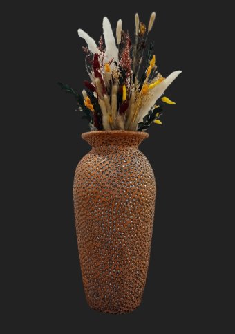 Sculpture "Large terracotta vase" by sculptor Valentin Kern Terra-cotta at Jose Art Gallery