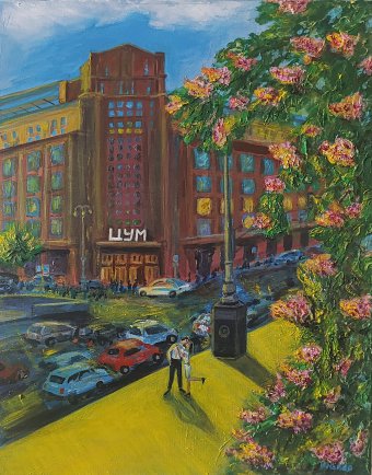 Malerei "TSUM. Kyiv Chestnuts", maler/-in Yuliia Azowska Acryl Leinwand in der Jose Art Gallery